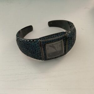 Black and Blue Crystal Watch